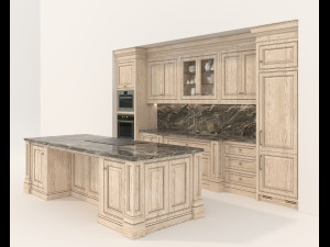 European Style Kitchen 7 Model 3D