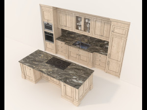 European Style Kitchen 7 Model 3D