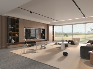 Contemporary Living Room Scene 3D Model