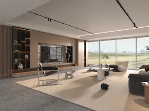 Contemporary Living Room Scene 3D Model