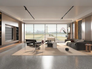Contemporary Living Room Scene 3D Model