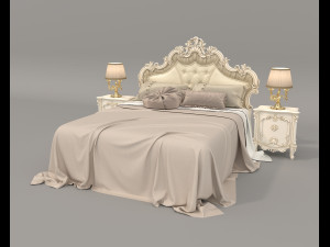 Classic Style Bed Set 28 3D Model