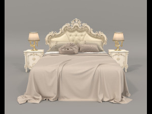 Classic Style Bed Set 28 Modèle 3D