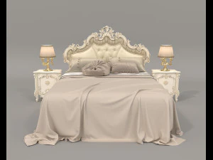 Classic Style Bed Set 28 3D Model