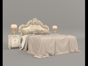 Classic Style Bed Set 28 Modèle 3D