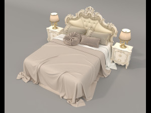 Classic Style Bed Set 28 Modèle 3D