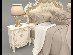 Classic Style Bed Set 28 Modèle 3D