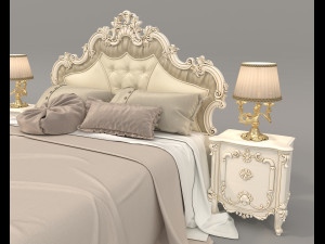 Classic Style Bed Set 28 Modèle 3D