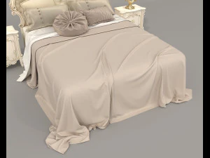Classic Style Bed Set 28 3D Model