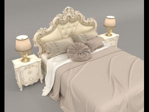 Classic Style Bed Set 28 Modèle 3D