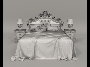 Classic Style Bed Set 28 Modèle 3D