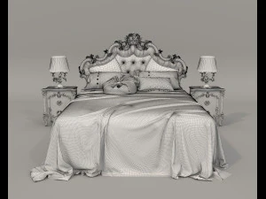 Classic Style Bed Set 28 3D Model