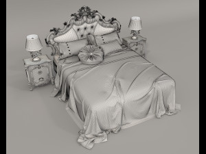 Classic Style Bed Set 28 Modèle 3D