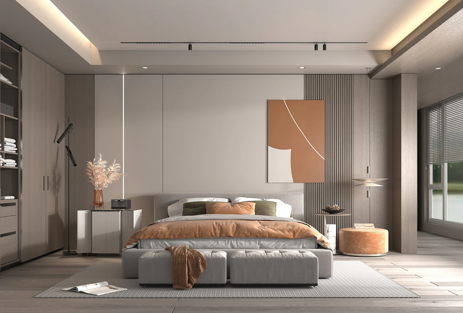 Modern Bedroom Interior Scene 24 3D Model .c4d .max .obj .3ds .fbx .stl .blend