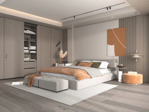 Modern Bedroom Interior Scene 24 3D Model