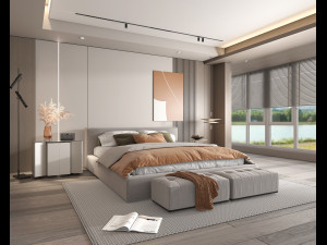 Modern Bedroom Interior Scene 24 Modello 3D