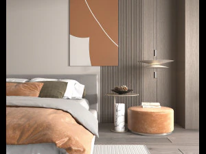 Modern Bedroom Interior Scene 24 3D Model