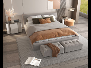 Modern Bedroom Interior Scene 24 Modello 3D