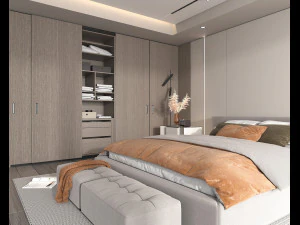 Modern Bedroom Interior Scene 24 3D Model