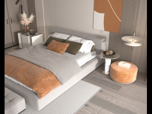 Modern Bedroom Interior Scene 24 Modello 3D