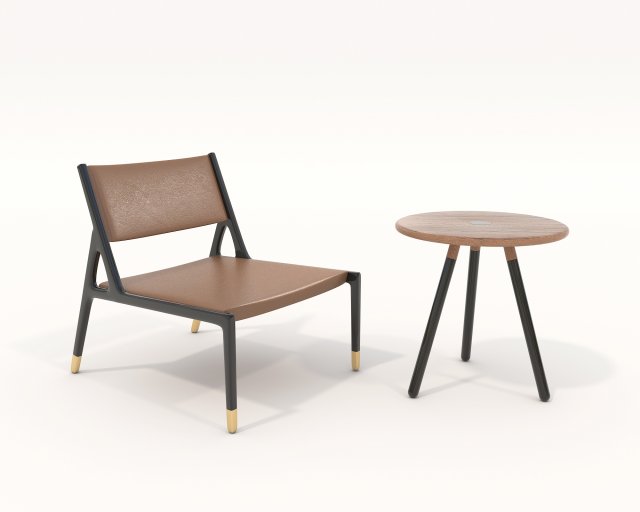 Modern Coffee Table and Armchair 5 Model 3D .c4d .max .obj .3ds .fbx .stl .blend