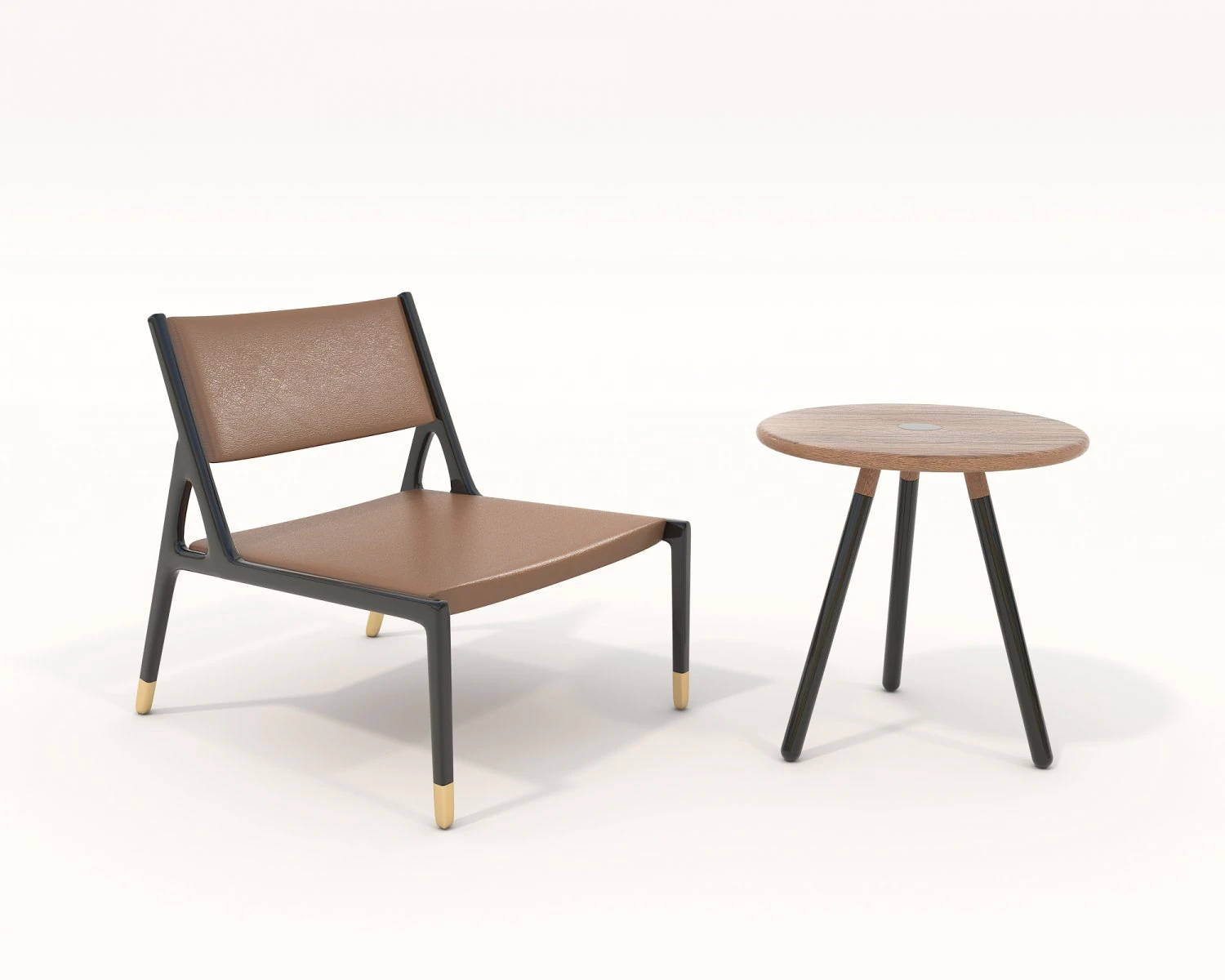 Modern Coffee Table and Armchair 5 3D Model .c4d .max .obj .3ds .fbx .stl .blend 
