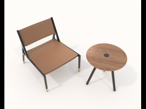 Modern Coffee Table and Armchair 5 Model 3D