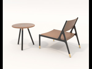 Modern Coffee Table and Armchair 5 Model 3D