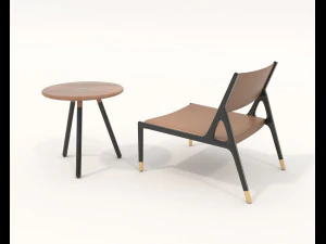 Modern Coffee Table and Armchair 5 3D Model