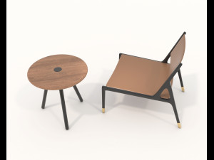 Modern Coffee Table and Armchair 5 Model 3D
