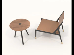 Modern Coffee Table and Armchair 5 3D Model