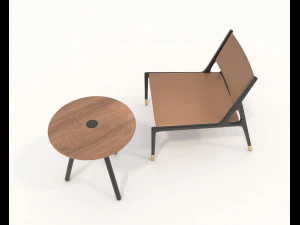Modern Coffee Table and Armchair 5 3D Model