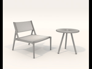 Modern Coffee Table and Armchair 5 Model 3D
