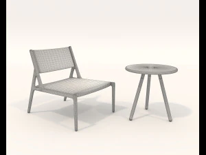 Modern Coffee Table and Armchair 5 3D Model