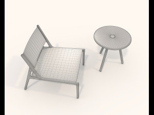 Modern Coffee Table and Armchair 5 Model 3D