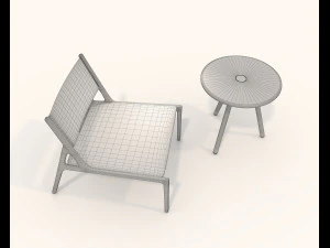 Modern Coffee Table and Armchair 5 3D Model