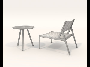Modern Coffee Table and Armchair 5 Model 3D