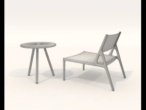 Modern Coffee Table and Armchair 5 3D Model