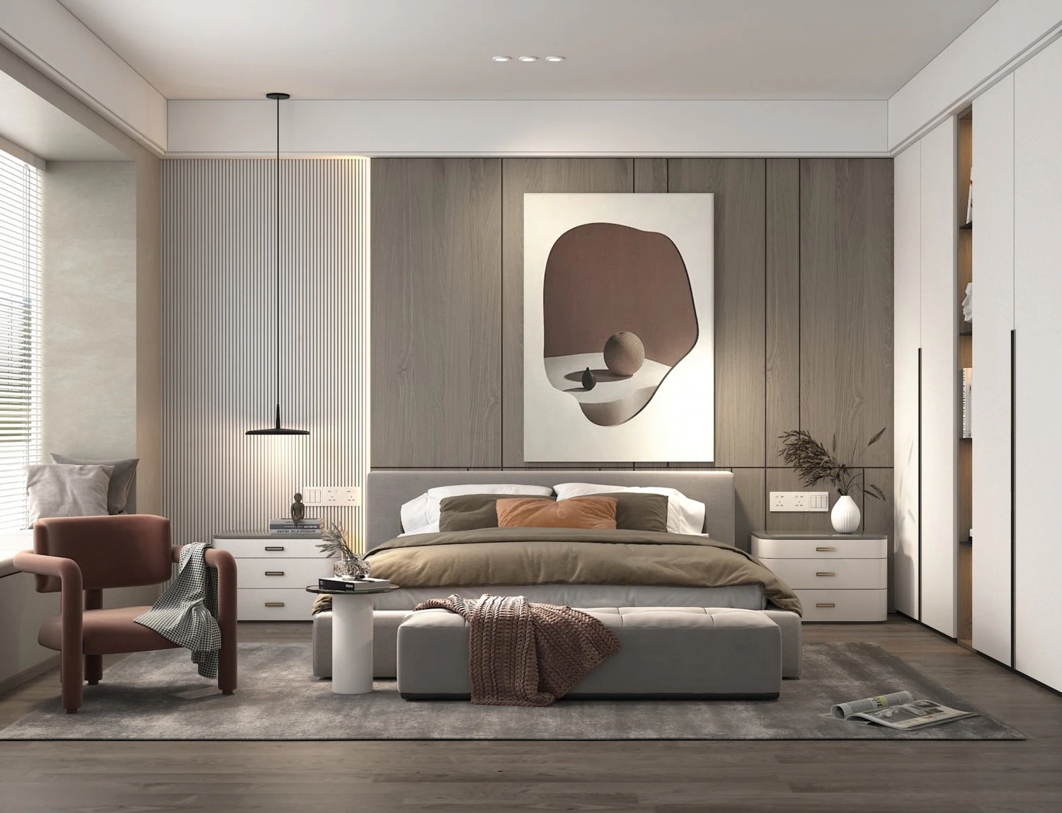 Modern Bedroom Interior Scene 25 3D Model .c4d .max .obj .3ds .fbx .stl .blend 