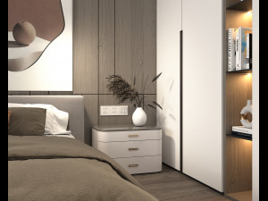 Modern Bedroom Interior Scene 25 3D Model