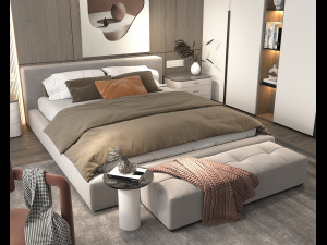 Modern Bedroom Interior Scene 25 3D Model