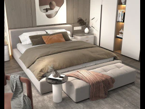 Modern Bedroom Interior Scene 25 3D Model