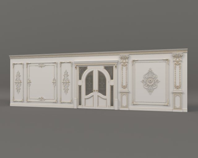 Classic Interior Wall Decoration 13 3D Model .c4d .max .obj .3ds .fbx .lwo .lw .lws