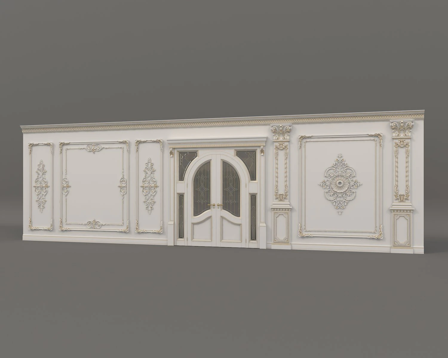 Classic Interior Wall Decoration 13 3D Model .c4d .max .obj .3ds .fbx .stl .blend 