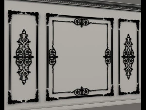 Classic Interior Wall Decoration 13 3D Model