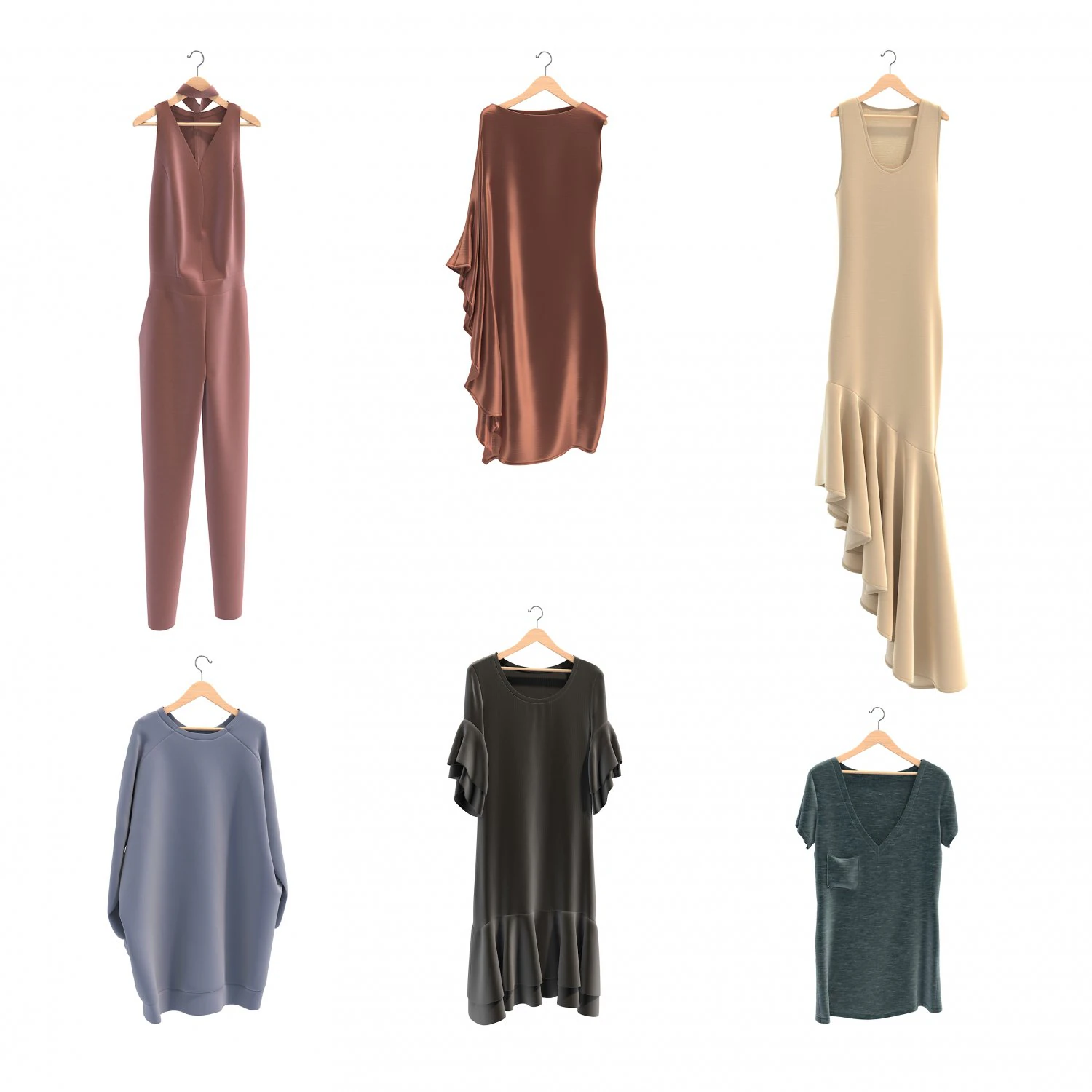 Clothing on Hanger 12 3D Model .c4d .max .obj .3ds .fbx .stl .blend 