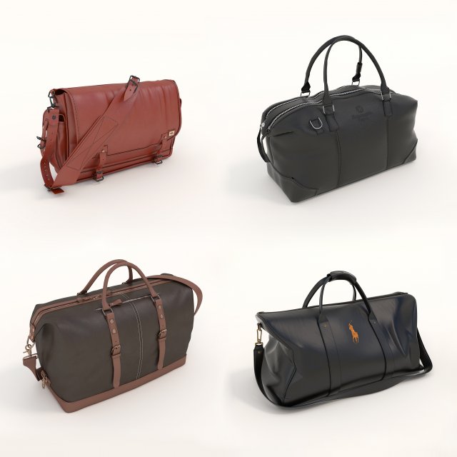Fashion Handbags Collection 3D Model .c4d .max .obj .3ds .fbx .stl .blend 