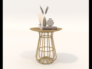 Rattan Table and Chairs Set 2 Modelo 3D
