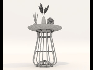 Rattan Table and Chairs Set 2 Modelo 3D