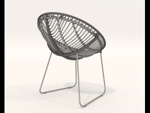 Rattan Table and Chairs Set 2 Modelo 3D